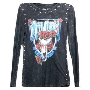 Long sleeved, black, sequined Affliction size M